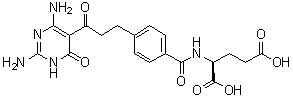 N-[4-[3-(2,4-Diamino-1,6-dihydro-6-oxo-5-pyrimidinyl)-3-oxopropyl]benzoyl]-L-glutamic acid molecular structure (CAS 193281-05-9)