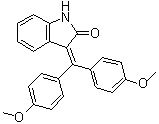 3-[Bis(4-methoxyphenyl)methylene]-1,3-dihydro-2H-indol-2-one molecular structure (CAS 193620-69-8)