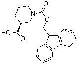 结构式 CAS# 193693-68-4, (S)-1,3-哌啶二甲酸 1-(9H-芴-9-基甲基)酯