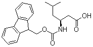 结构式 CAS# 193887-44-4, (S)-3-[[芴甲氧羰基]氨基]-5-甲基己酸