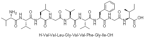L-Valyl-L-valyl-L-leucylglycyl-L-valyl-L-valyl-L-phenylalanylglycyl-L-isoleucine molecular structure (CAS 194493-58-8)
