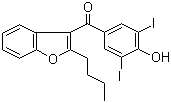 结构式 CAS# 1951-26-4, 2-丁基-3-(3,5-二碘-4-羟基苯甲酰)苯并呋喃