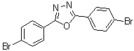 structure of CAS# 19542-05-3, 2,5-Bis(4-bromophenyl)-1,3,4-oxadiazole;2,5-Bis(p-bromophenyl)-1,3,4-oxadiazole; NSC 90297