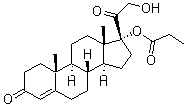 structure of CAS# 19608-29-8, CB-03-01;21-Hydroxy-17-(1-oxopropoxy)pregn-4-ene-3,20-dione
