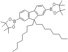 结构式 CAS# 196207-58-6, 9,9-二辛基芴-2,7-双(硼酸频哪醇酯)