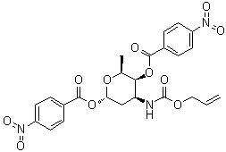 2,3,6-Trideoxy-3-[[(2-propenyloxy)carbonyl]amino]-alpha-L-lyxo-hexopyranose 1,4-bis(4-nitrobenzoate) molecular structure (CAS 196512-07-9)