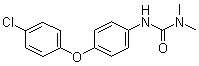 structure of CAS# 1982-47-4, Chloroxuron;3-[p-(p-Chlorophenoxy)phenyl]-1,1-dimethylurea; C 1983; 3-[4-(p-Chlorophenoxy)phenyl]-1,1-dimethylurea; Gesamoos; N-4-(p-Chlorophenoxy)phenyl-N',N'-dimethyl urea; N1-[4-(4-Chlorophenoxy)phenyl]-N,N-dimethylurea; Norex; Tenoran