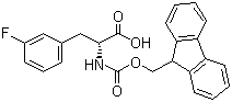 结构式 CAS# 198545-72-1, Fmoc-D-3-氟苯丙氨酸; N-(9-芴甲氧羰酰基)-D-3-氟苯丙氨酸