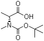 结构式 CAS# 19914-38-6, Boc-N-甲基-D-丙氨酸; N-叔丁氧羰基-N-甲基-D-丙氨酸