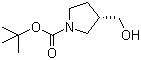 结构式 CAS# 199174-24-8, (S)-1-Boc-3-羟甲基吡咯烷; (S)-1-叔丁氧羰基-3-羟甲基吡咯烷