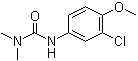 structure of CAS# 19937-59-8, Metoxuron;3-(3-Chloro-4-methoxyphenyl)-1,1-dimethylurea; Dosanex; Metoxuran; Metoxuron; N-(3-Chloro-4-methoxyphenyl)-N',N'-dimethylurea; N'-(3-Chloro-4-methoxyphenyl)-N,N-dimethyl urea; Purivel; SAN 6602; SAN 7102