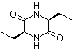 structure of CAS# 19943-16-9, Cyclo(L-valyl-L-valyl);Cyclo(-Val-Val); (3S,6S)-3,6-Bis(1-methylethyl)-2,5-piperazinedione