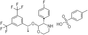 结构式 CAS# 200000-59-5, (2R,3S)-2-[(1R)-1-[3,5-双(三氟甲基)苯基]乙氧基]-3-(4-氟苯基)吗啉对苯甲磺酸盐