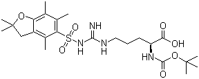 N-Boc-N'-(2,2,4,6,7-pentamethyldihydrobenzofuran-5-sufonyl)-L-arginine molecular structure (CAS 200124-22-7)