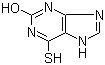 2-羟基-6-巯基嘌呤分子结构 (CAS 2002-59-7)