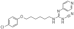 结构式 CAS# 200484-11-3, N-[6-(4-氯苯氧基)己基]-N'-氰基-N''-4-吡啶基胍
