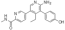 结构式 CAS# 2009273-71-4, 6'-氨基-4'-乙基-5'-(4-羟基苯基)-N-甲基-[3,3'-联吡啶]-6-甲酰胺