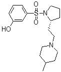 structure of CAS# 201038-74-6, SB 269970;(R)-1-[(3-Hydroxyphenyl)sulfonyl]-2-[2-(4-methyl-1-piperidinyl)ethyl]pyrrolidine