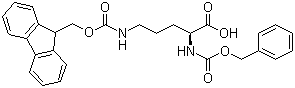 结构式 CAS# 201048-68-2, N-苄氧羰基-N'-芴甲氧羰基-L-鸟氨酸