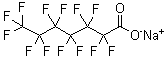 structure of CAS# 20109-59-5, Sodium perfluoroheptanoate;Sodium tridecafluoroheptanoate