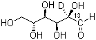 D-葡萄糖-1-13C-2-C-D分子结构 (CAS 201417-06-3)