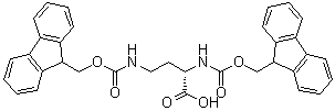 (S)-2,4-Bis[[(9H-fluoren-9-ylmethoxy)carbonyl]amino]butanoic acid molecular structure (CAS 201473-83-8)