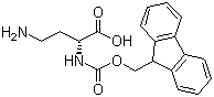 结构式 CAS# 201484-12-0, (R)-2-(Fmoc-氨基)-4-氨基丁酸; (R)-2-(芴甲氧羰基氨基)-4-氨基丁酸