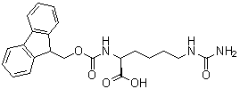structure of CAS# 201485-17-8, N6-(Aminocarbonyl)-N2-[(9H-fluoren-9-ylmethoxy)carbonyl]-L-lysine;(S)-2-[[[(9H-Fluoren-9-yl)methoxy]carbonyl]amino]-6-ureidohexanoic acid