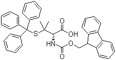 结构式 CAS# 201532-01-6, N-(9-芴甲氧羰基)-S-三苯甲基-D-青霉胺