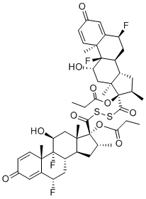 去氟甲基氟替卡松丙酸酯二硫醚分子结构 (CAS 201812-64-8)