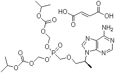 structure of CAS# 202138-50-9, Tenofovir disoproxil fumarate;9-((R)-2-((Bis(((isopropoxycarbonyl)oxy)methoxy)phosphinyl)methoxy)propyl)adenine fumarate