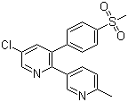 结构式 CAS# 202409-33-4, 依托考昔; 5-氯-2-(6-甲基吡啶-3-基)-3-(4-甲基磺酰苯基)吡啶