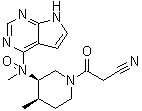 (3R,4R)-4-Methyl-3-(methyloxido-7H-pyrrolo[2,3-d]pyrimidin-4-ylamino)-beta-oxo-1-piperidinepropanenitrile molecular structure (CAS 2028267-73-2)