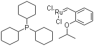 structure of CAS# 203714-71-0, Dichloro(2-isopropoxyphenylmethylene)(tricyclohexylphosphine)ruthenium (II);Hoveyda-Grubbs Catalyst 1st Generation