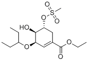 structure of CAS# 204254-92-2, Oseltamivir Impurity 34;Ethyl (3R,4R,5R)-4-hydroxy-5-methylsulfonyloxy-3-pentan-3-yloxycyclohexene-1-carboxylate