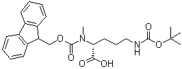 结构式 CAS# 2044710-64-5, N5-[(1,1-二甲基乙氧基)羰基]-N2-[(9H-芴-9-基甲氧基)羰基]-N2-甲基-D-鸟氨酸