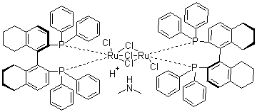 structure of CAS# 204933-84-6, Dimethylammonium dichlorotri(mu-chloro)bis[(R)-(+)-2,2'-bis(diphenylphosphino)-5,5',6,6',7,7',8,8'-octahydro-1,1'-binaphthyl]diruthenate(II);[NH2Me2][[RuCl((R)-H8-binap)]2(mu-Cl)3]