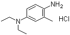 结构式 CAS# 2051-79-8, 4-(N,N-二乙基)-2-甲基苯二胺盐酸盐; N,N-二乙基对苯二胺盐酸盐; 对氨基二乙基苯胺盐酸盐; 彩色显影剂 CD-2