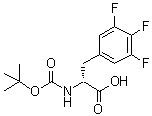 structure of CAS# 205445-55-2, N-[(1,1-Dimethylethoxy)carbonyl]-3,4,5-trifluoro-D-phenylalanine