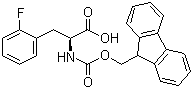结构式 CAS# 205526-26-7, Fmoc-L-2-氟苯丙氨酸; N-(9-芴甲氧羰酰基)-L-2-氟苯丙氨酸
