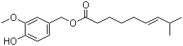 structure of CAS# 205687-01-0, Capsiate;(E)-8-Methyl-6-nonenoic acid (4-hydroxy-3-methoxyphenyl)methyl ester