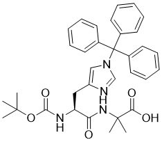 Boc-His(Trt)-Aib-OH molecular structure (CAS 2061897-68-3)