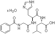 结构式 CAS# 207386-83-2, 马尿酰-组氨酰-亮氨酸水合物