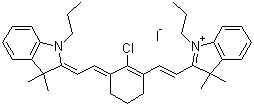 structure of CAS# 207399-07-3, IR-780 iodide;2-[2-[2-Chloro-3-[(1,3-dihydro-3,3-dimethyl-1-propyl-2H-indol-2-ylidene)ethylidene]-1-cyclohexen-1-yl]ethenyl]-3,3-dimethyl-1-propylindolium iodide