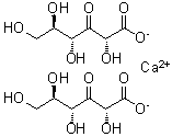 结构式 CAS# 207614-23-1, D-核-3-己酮糖酸钙盐