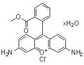 3,6-Diamino-9-[2-(methoxycarbonyl)phenyl]xanthylium chloride hydrate molecular structure (CAS 207671-45-2)