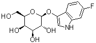 结构式 CAS# 207727-11-5, 6-氟-1H-吲哚-3-基 beta-D-吡喃半乳糖苷