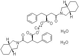 structure of CAS# 207844-01-7, Mitiglinide calcium;(S)-2-Benzyl-4-oxo-4-(cis-perhydroisoindol-2-yl)butyric acid calcium salt dihydrate; (aS,3aR,7aS)-Octahydro-gamma-oxo-alpha-(phenylmethyl)-2H-isoindole-2-butanoic acid calcium salt dihydrate