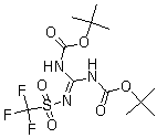 structure of CAS# 207857-15-6, N,N'-Di-Boc-N''-triflylguanidine;N,N'-Bis(1,1-dimethylethoxycarbonyl)-N''-(trifluoromethylsulfonyl)guanidine; N,N'-Bis(tert-butoxycarbonyl)-N''-(trifluoromethanesulfonyl)guanidine; N,N'-Bis(tert-butoxycarbonyl)-N''-triflylguanidine; N,N'-Di-BOC-N''-triflylguanidine