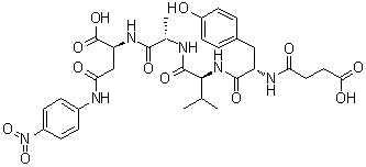 N-(3-Carboxy-1-oxopropyl)-L-tyrosyl-L-valyl-L-alanyl-N-(4-nitrophenyl)-L-alpha-asparagine molecular structure (CAS 208264-84-0)